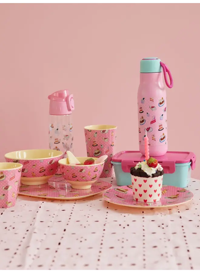 rice - Kleine melamine kom – Roze zoete taart print