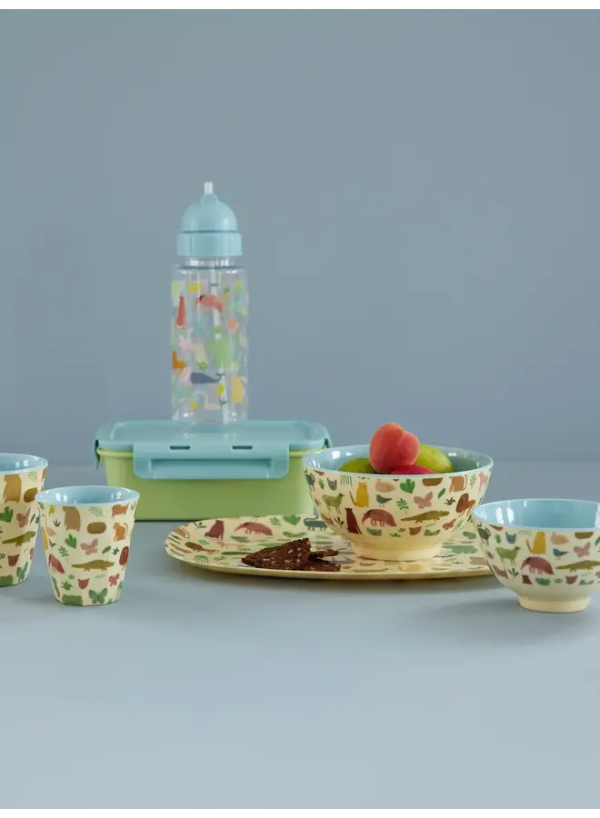 rice - Medium melamine beker – Blauw sweet jungle print