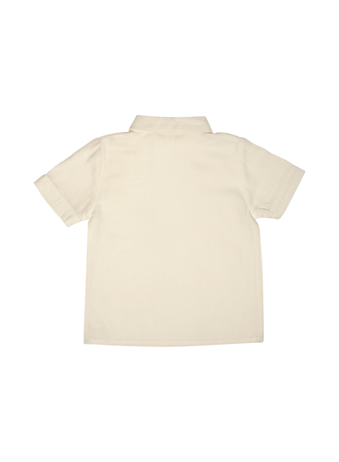 Baje - Lion linen short sleeve – Off white