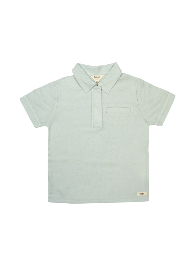 Baje - Lion linen short sleeve – Baby blue