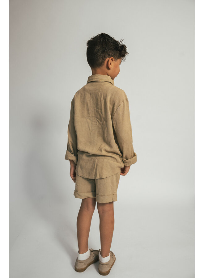 Baje - Mills linen short – Taupe