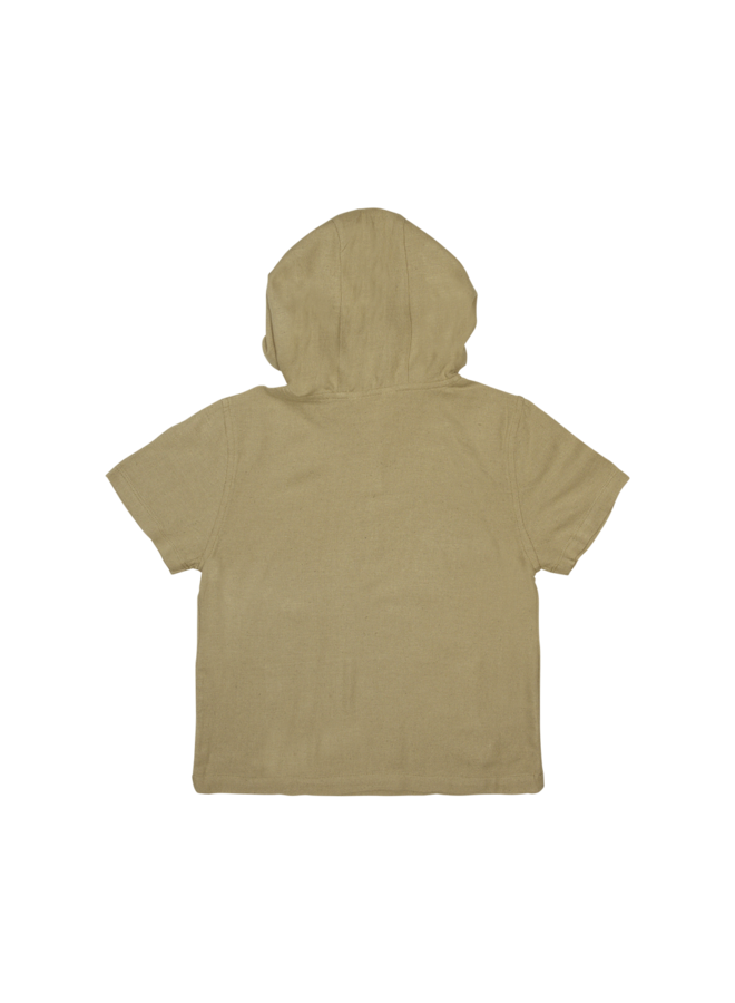 Baje - Moss linen hood short sleeve – Taupe