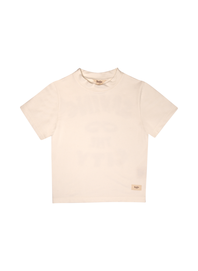 Baje - Perth jersey tee with backprint – Off white