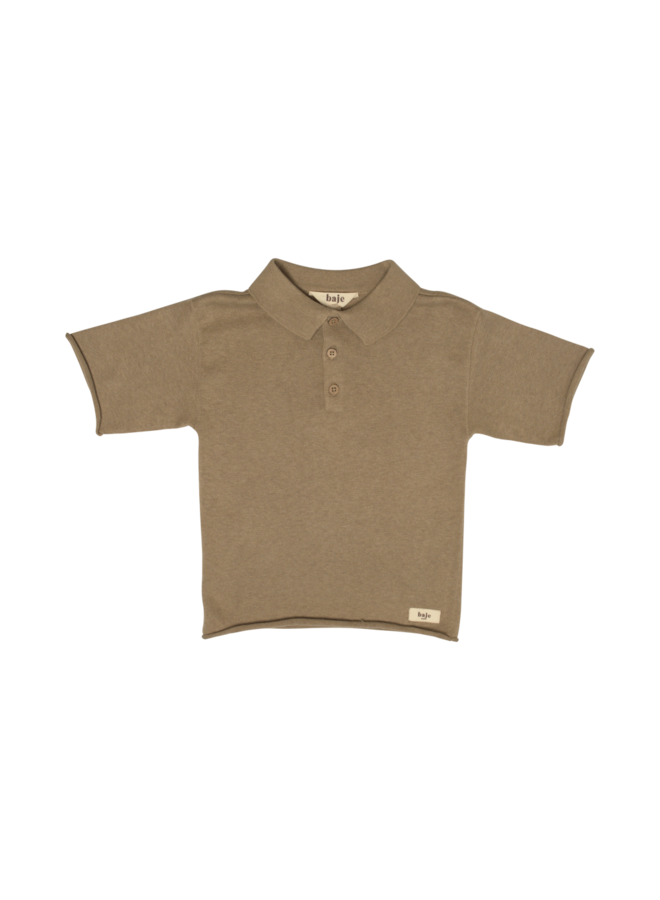 Baje - Mackay knitted cashmere polo – Taupe