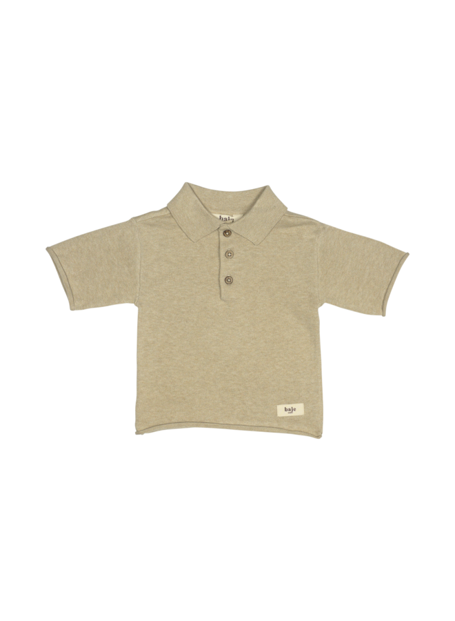 Baje - Mackay knitted cashmere polo – Sand