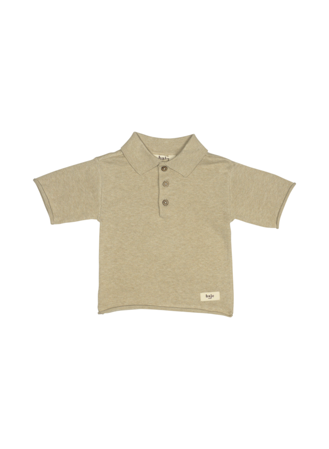 Mackay knitted cashmere polo – Sand
