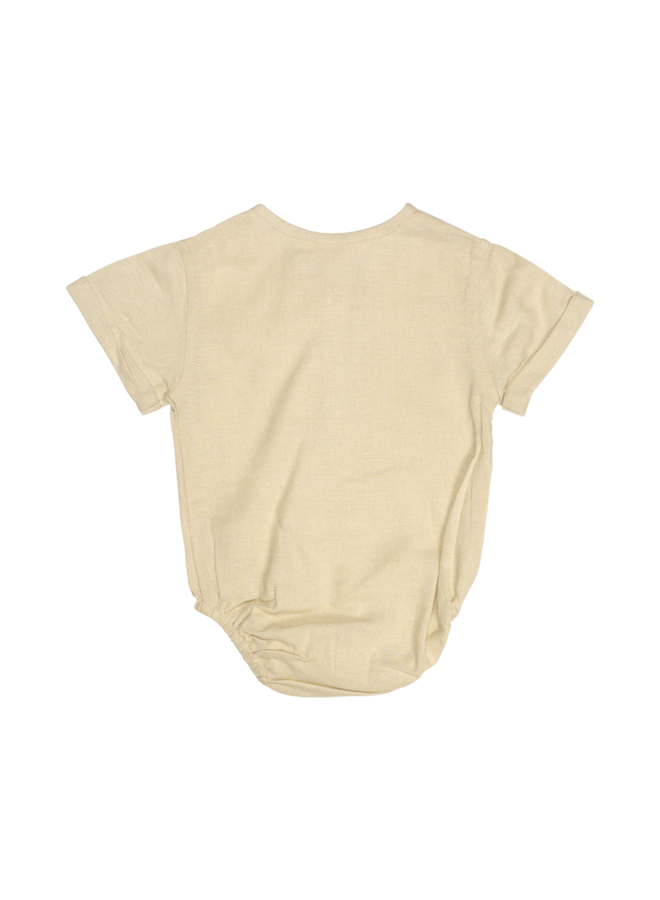 Baje - Hervey linen bodysuit shortsleeve – Sand