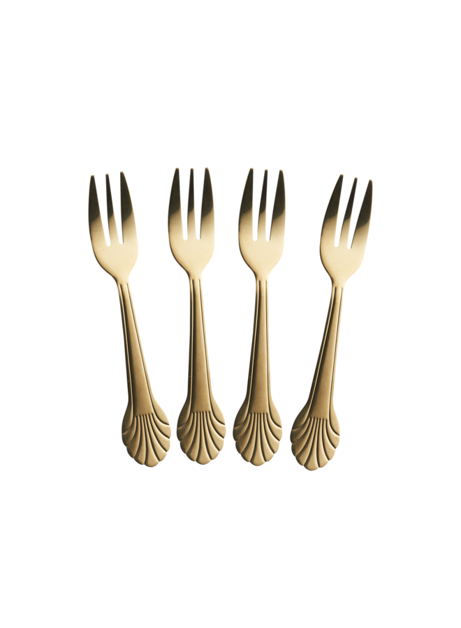 rice - Roestvrijstralen vork – Goud – set van 4