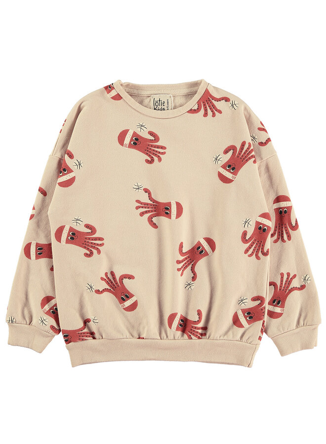 Lötiekids - Sweatshirt – Octopuses latte