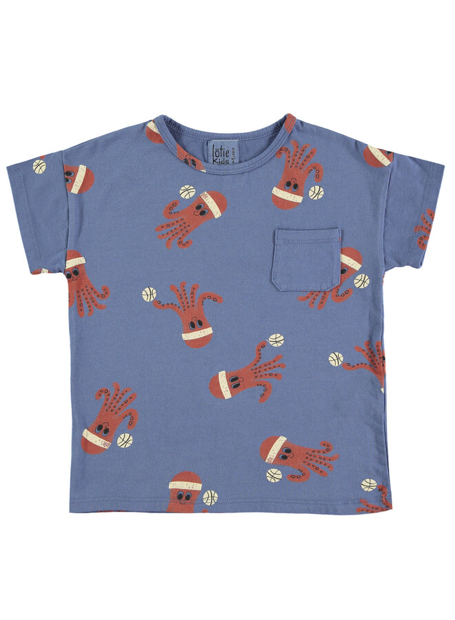 Lötiekids - Tshirt short sleeve – Octopuses blue