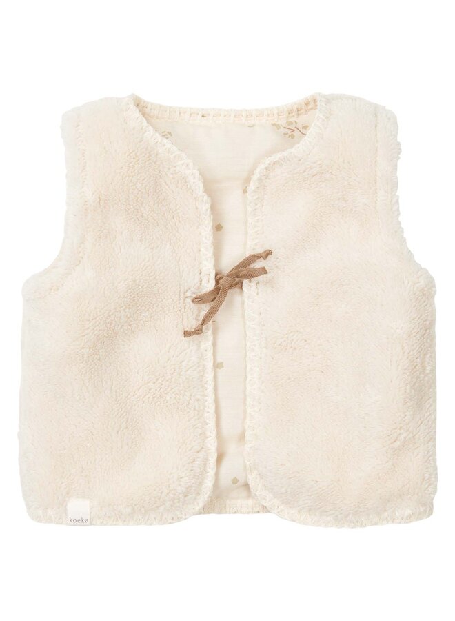 Baby gilet reversible teddy coast – Warm white