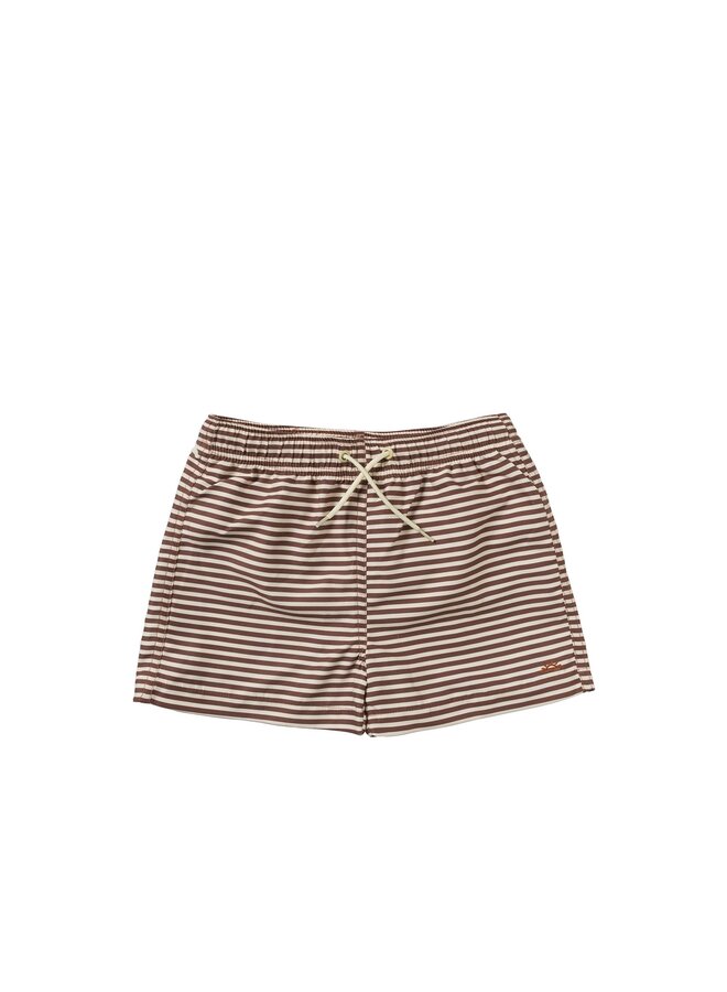 Rib Stripe Shawn - Carob Brown