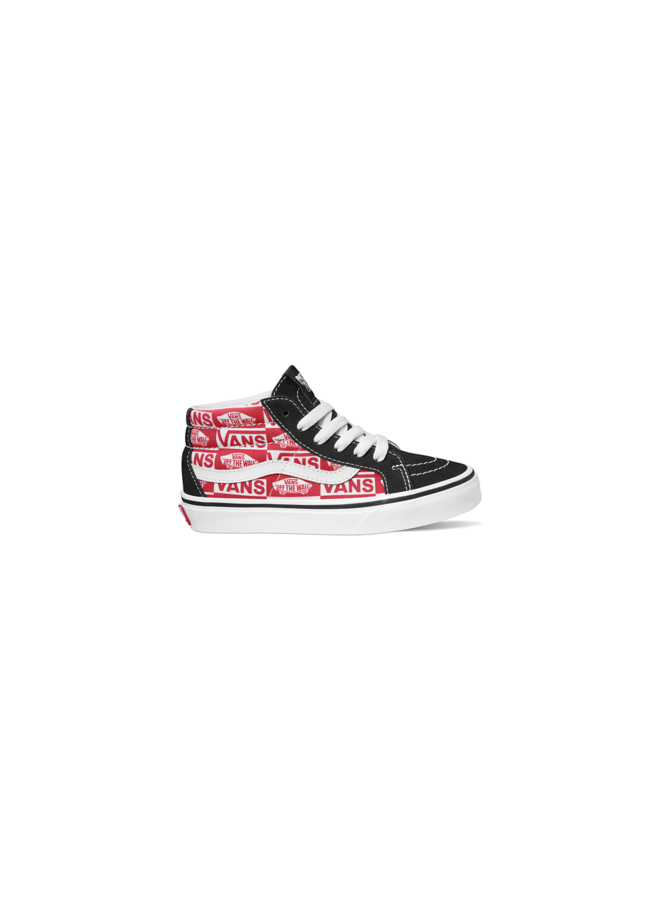 Vans - SK8-Mid reissue logo footwear – Black/racing led