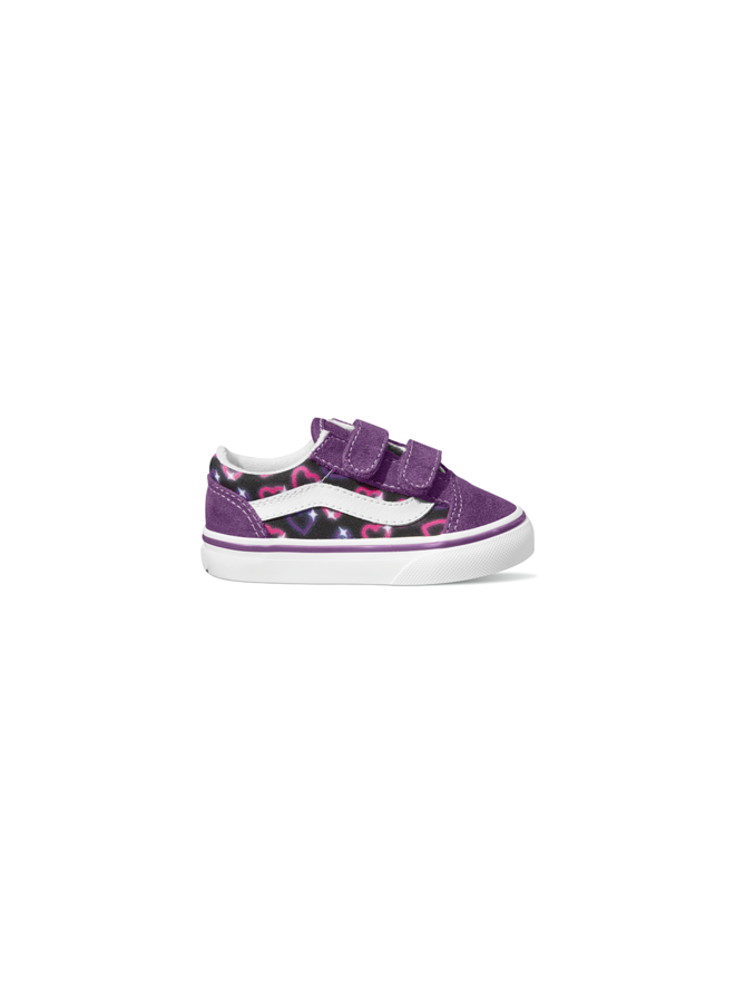 Old skool V Neon hearts footwear– Purple/multi