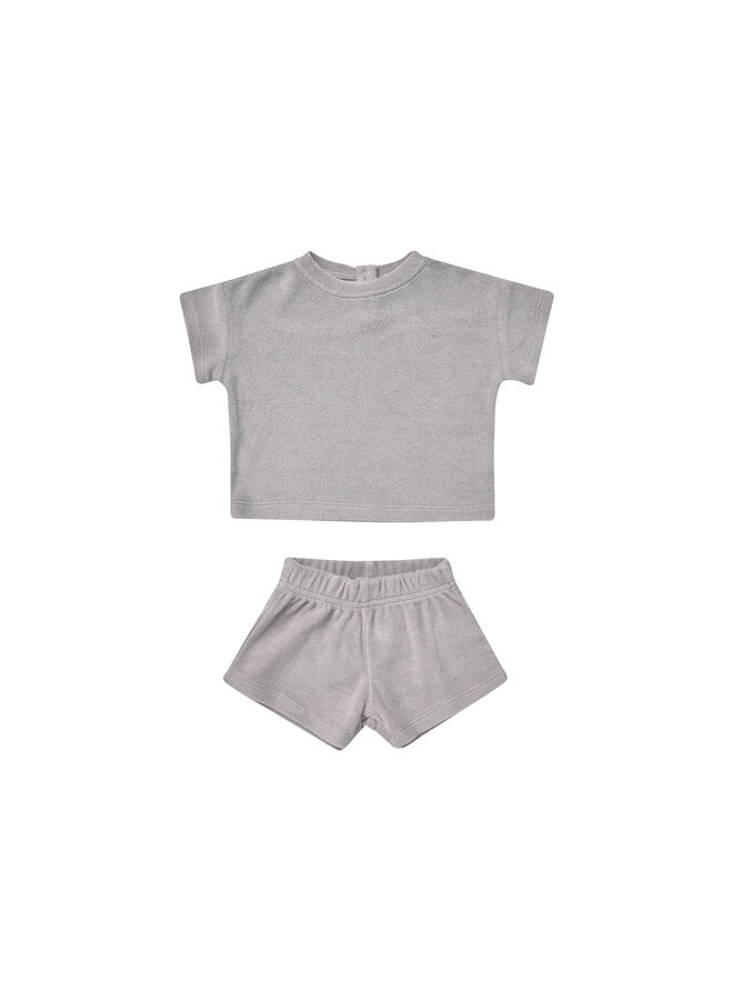 Quincy Mae - Terry tee + short set – Periwinkle