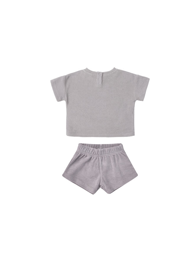 Quincy Mae - Terry tee + short set – Periwinkle