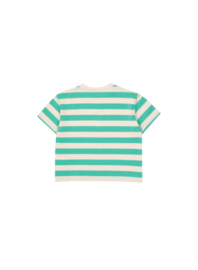 Tiny Cottons - Stripes tee – Light cream / emerald