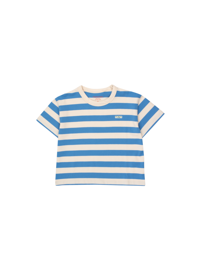 Stripes tee – Light cream / azure