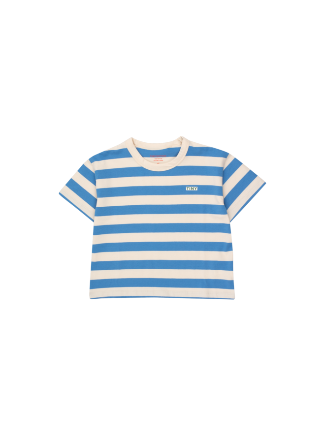 Tiny Cottons - Stripes tee – Light cream / azure