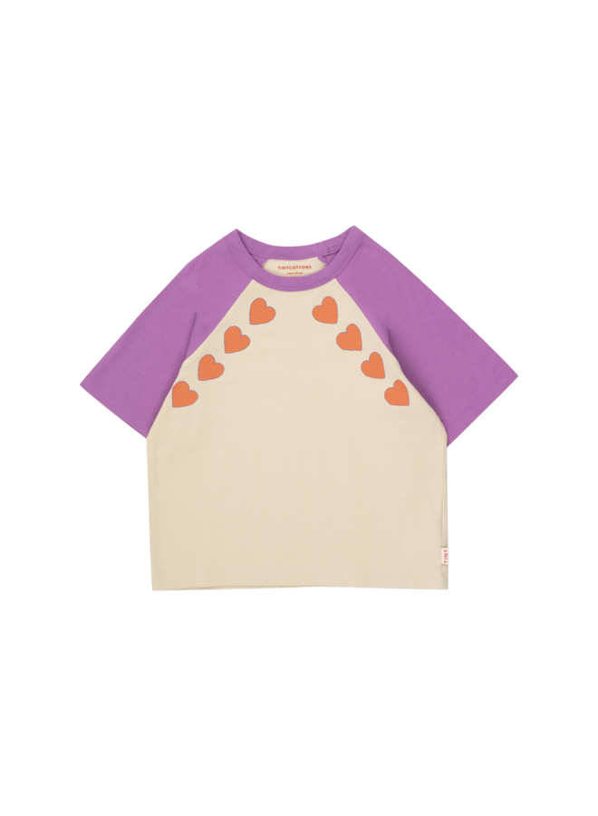 Hearts tee – Vanilla / orchid