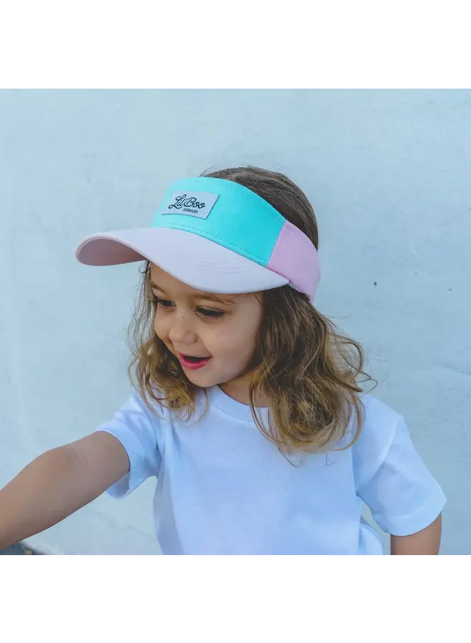 Lil' Boo - Block visor – Pink/turquoise