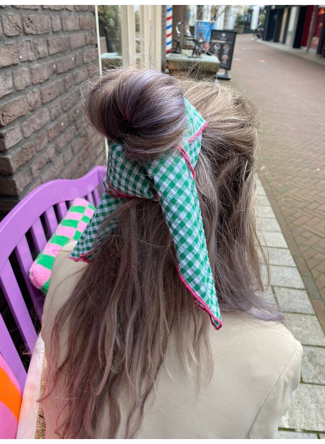 Hair Scarf  – Checker green