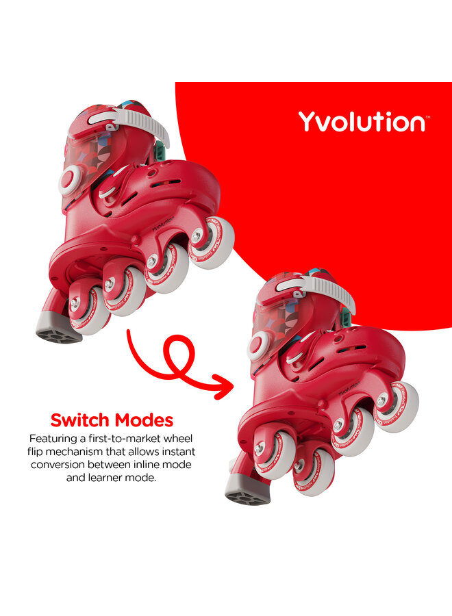 Yvolution - YC01R4 - Twista skates - rood (29 t/m 33)