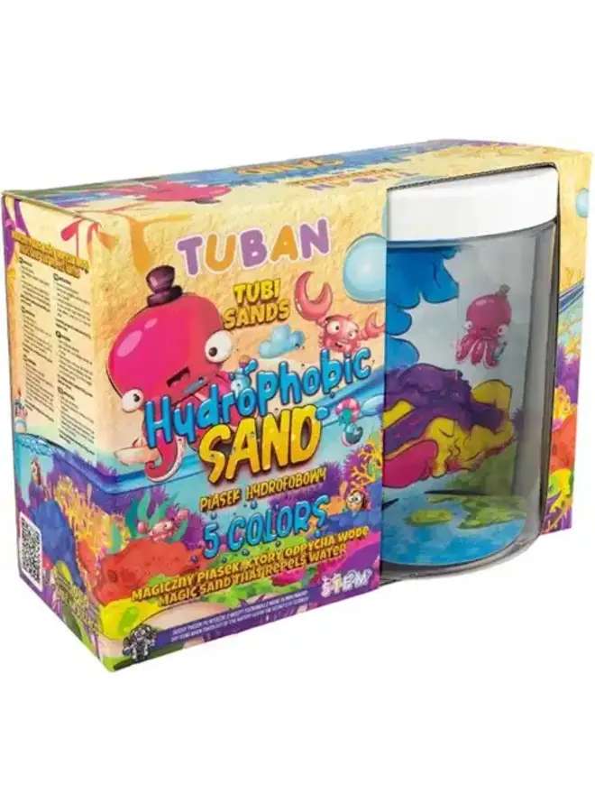 Hydrophobic sand set – 5 colors with aquarium
