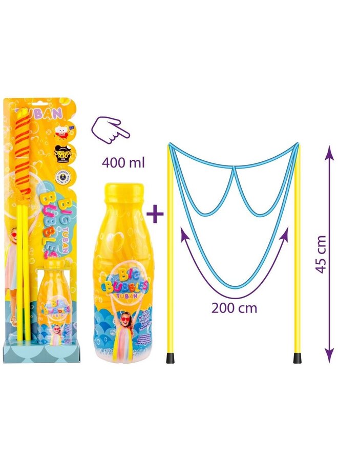 Giant bubble wand glasses + liquid (400ml)