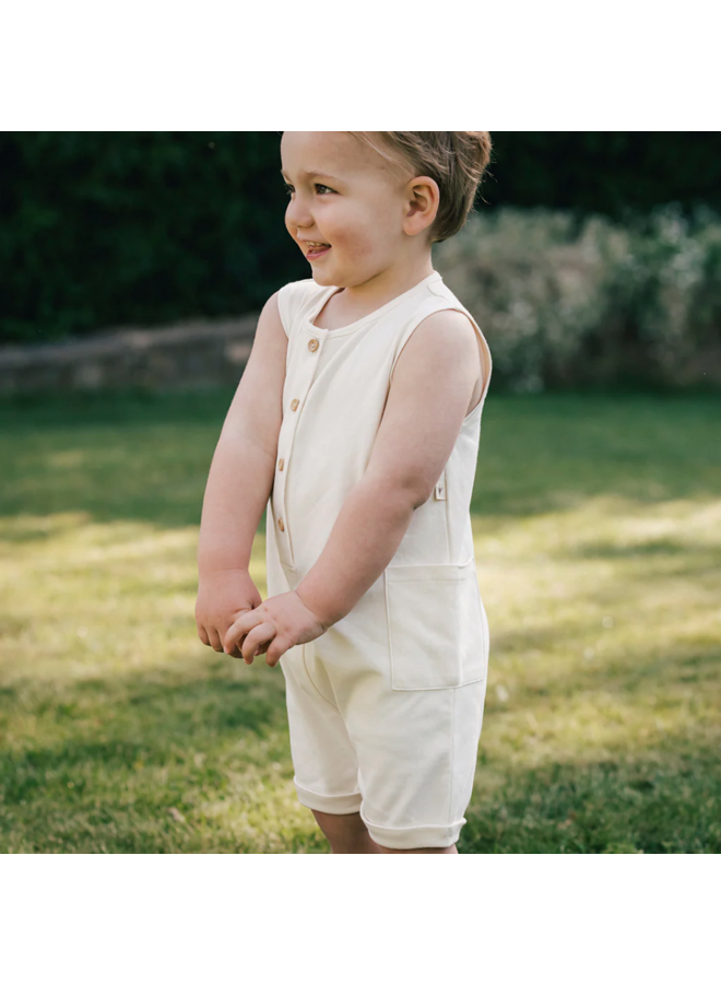 Uaua - Sleeveless Romper With Buttons - Crema