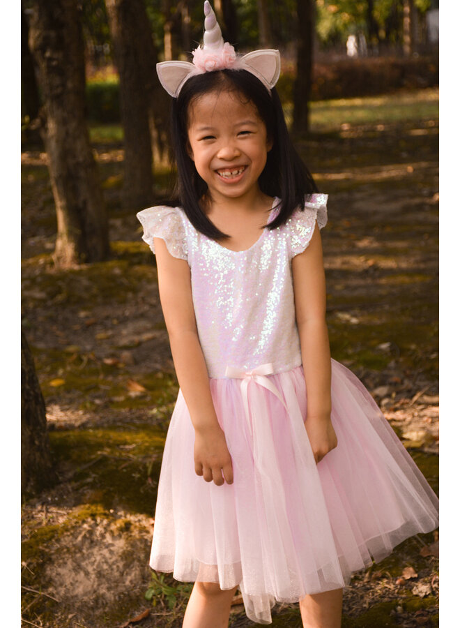 Great Pretenders - Dreamy Unicorn Dress Iridescent/Pink With Headband