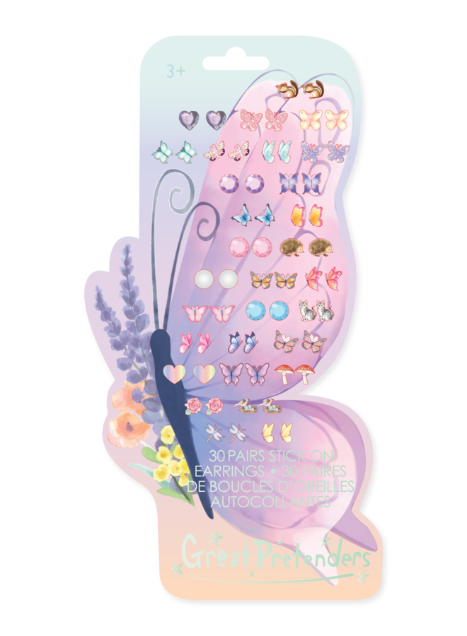 87521- Butterfly Sticker Earrings (30 Pairs)