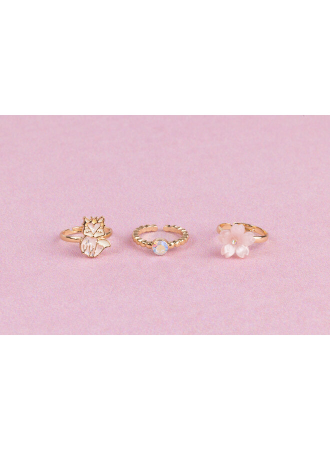 Great Pretenders - 90208 - Boutique Foxy Floral Rings 3 Pcs