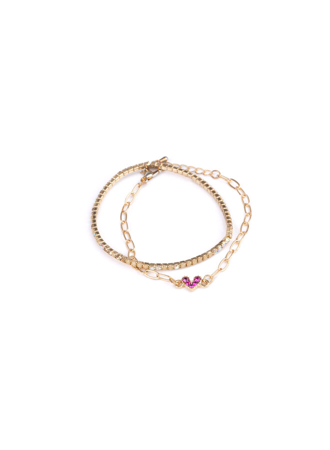 91801 - Boutique Chic Linked with Love Bracelet 2 Pcs
