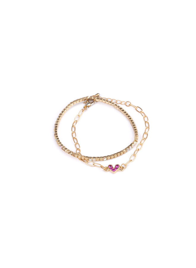 91801 Boutique chic linked with love bracelet set