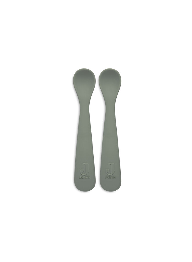 Jollein - Siliconen lepeltje – Ash green (2pack)