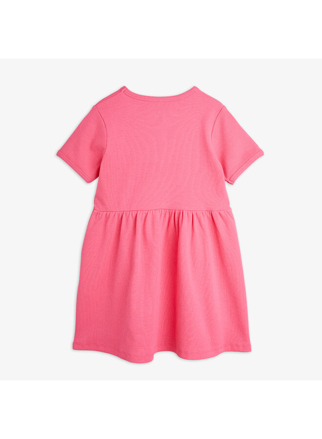Mini Rodini - Solid rib ss dress – Pink