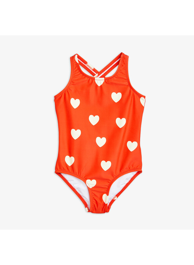 Mini Rodini - Hearts aop swimsuit – Red