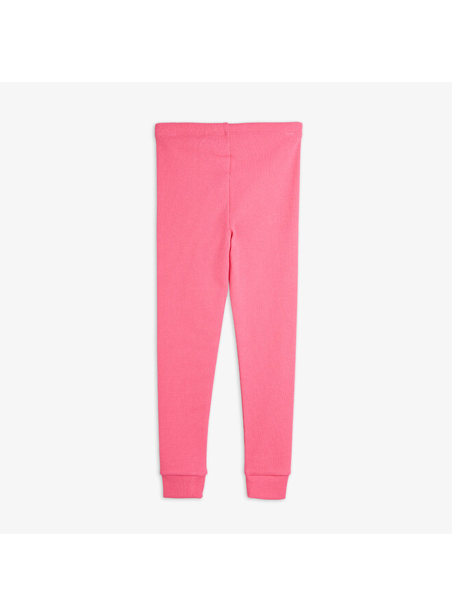 Mini Rodini - Solid rib leggings – Pink