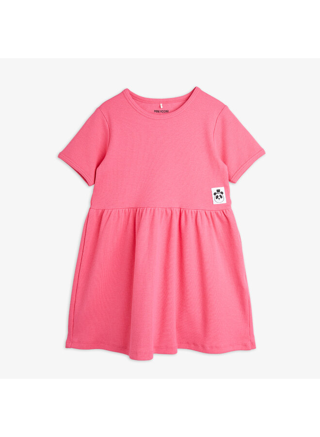 Solid rib ss dress – Pink
