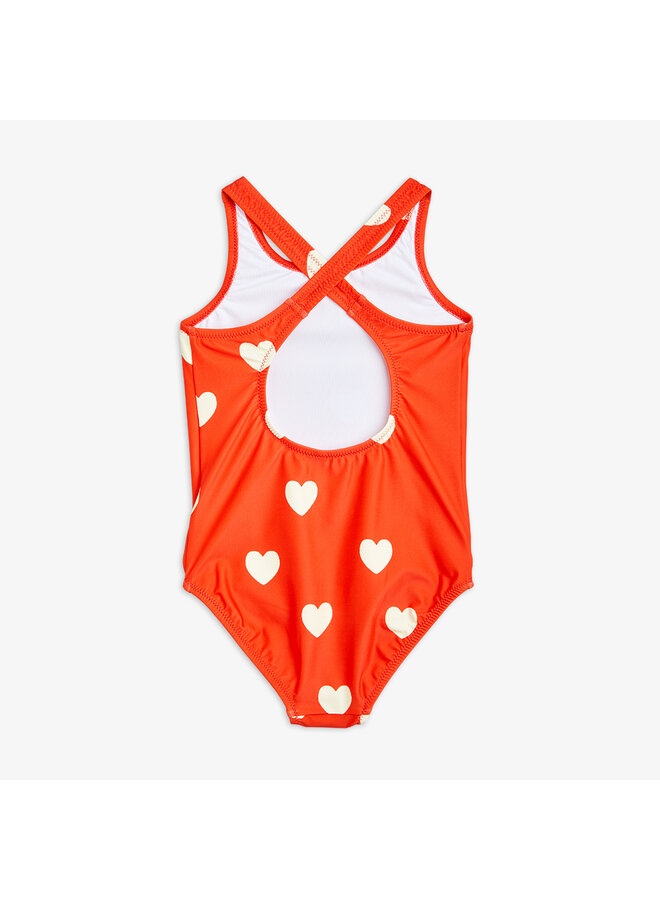 Mini Rodini - Hearts aop swimsuit – Red
