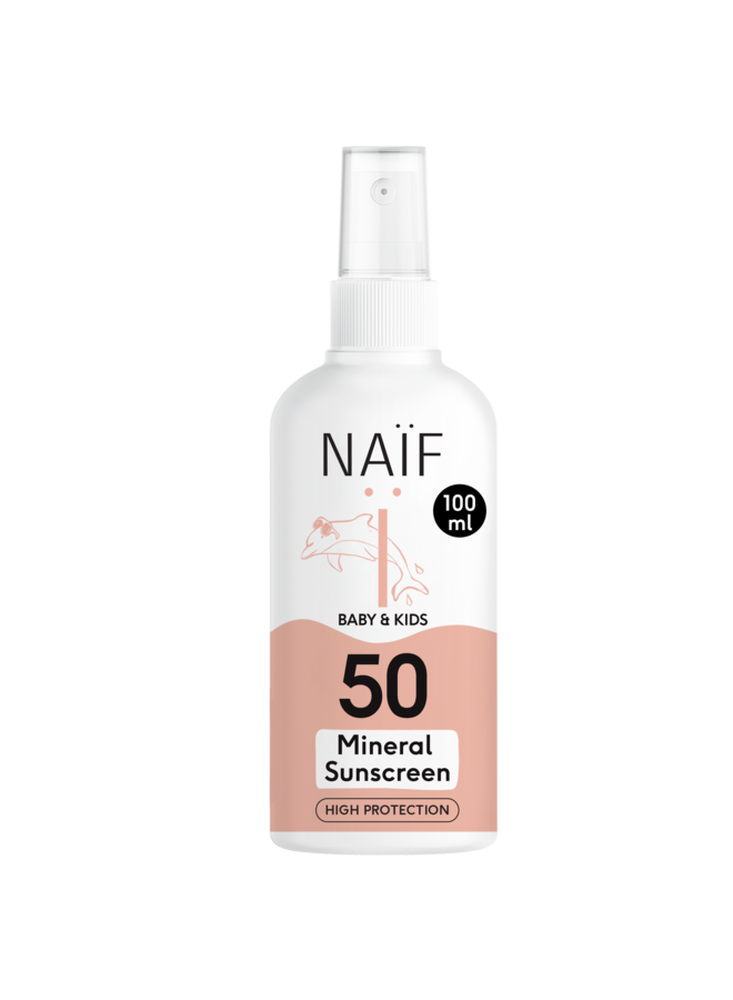 Naïf - Minerale zonnebrandspray SPF50 voor Baby & kids 100ml