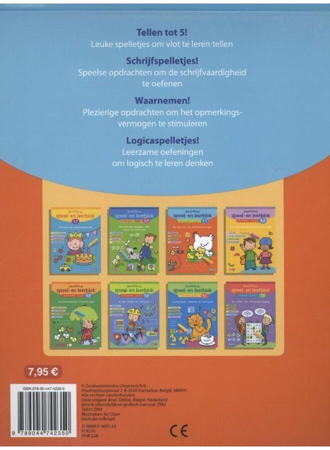 Deltas - Reuzeleuk speel- en leerblok - Tel- en schrijfoefeningen (4-5 jaar)