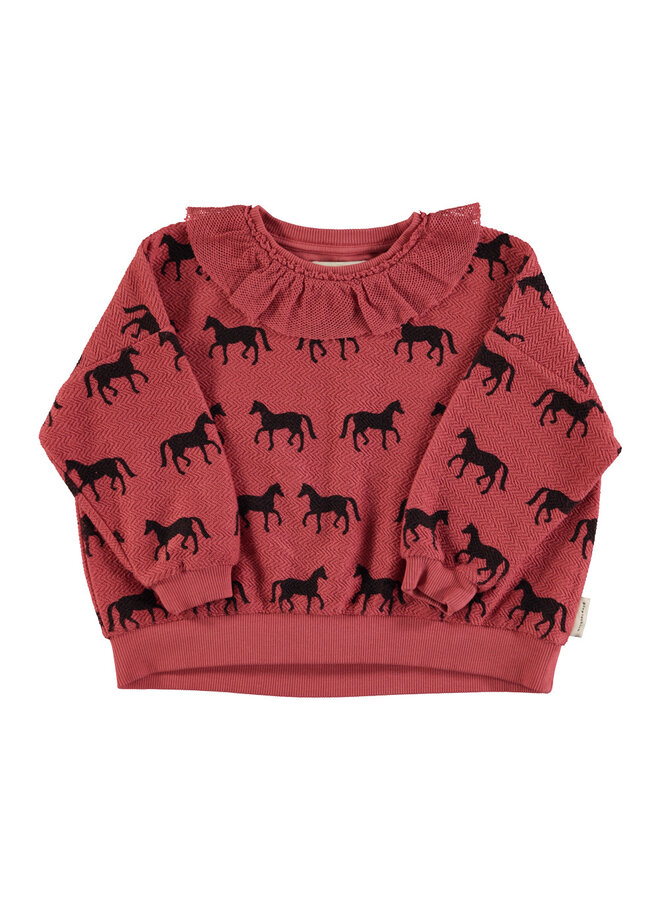 Sweatshirt – Old pink w/ black horses