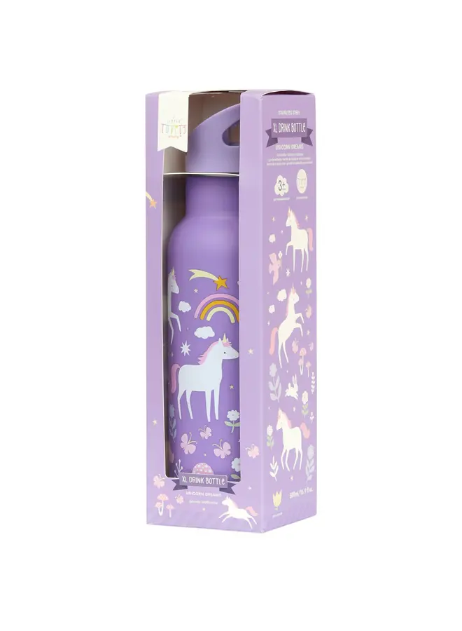 A Little Lovely Company - XL RVS drinkfles – Unicorn dreams