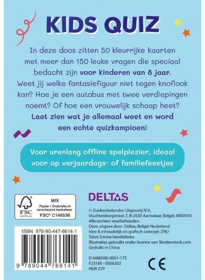 Deltas - De allerleukste kids quiz (8 jaar)