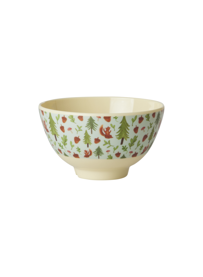 Kleine melamine kom – Blue happy forest print