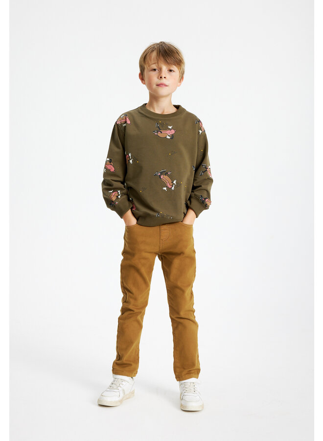 The New - Lexington sweatshirt – Ivy green hot dog AOP