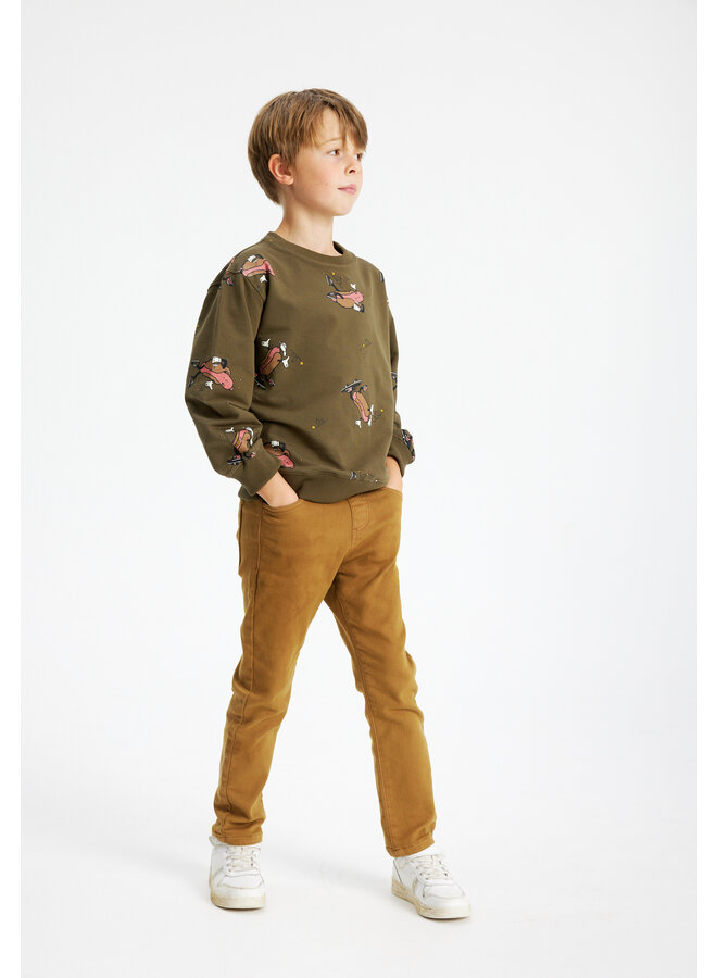 The New - Lexington sweatshirt – Ivy green hot dog AOP