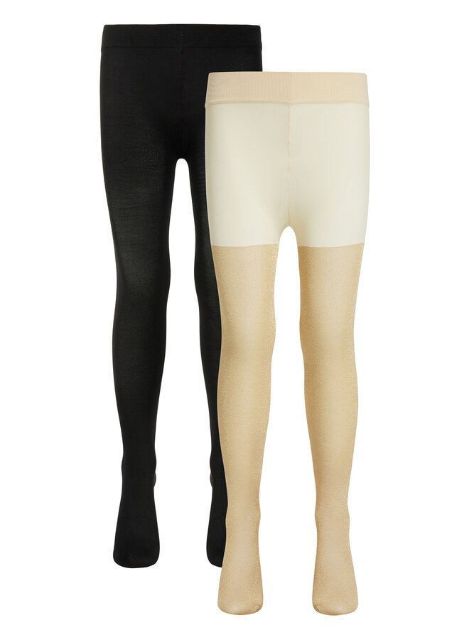 2-Pack tights – Gold glitter